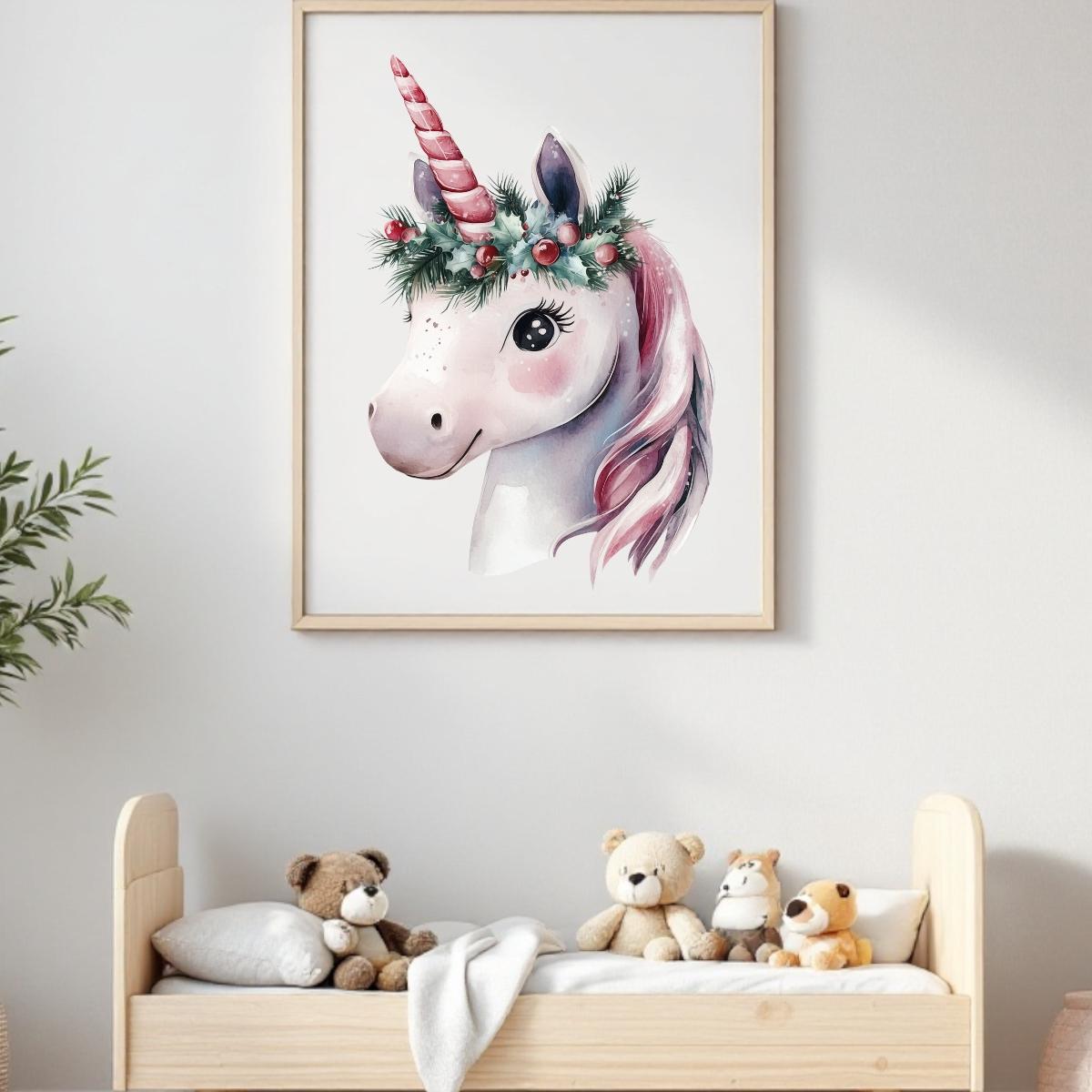 Buegelbild Winter-Einhorn